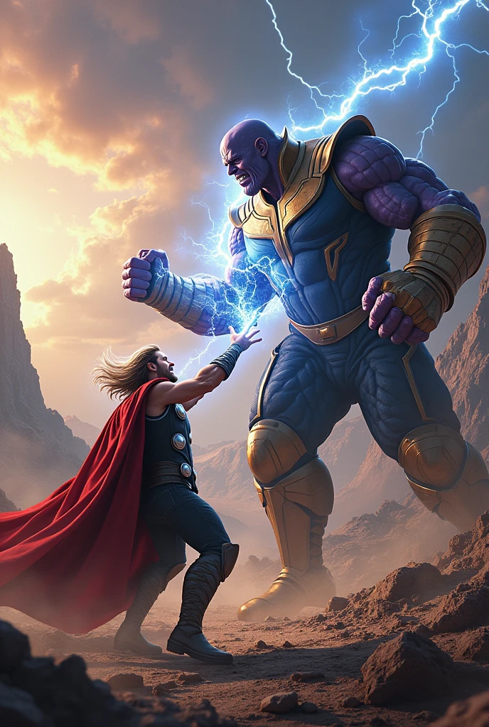 Thor smashing thanos