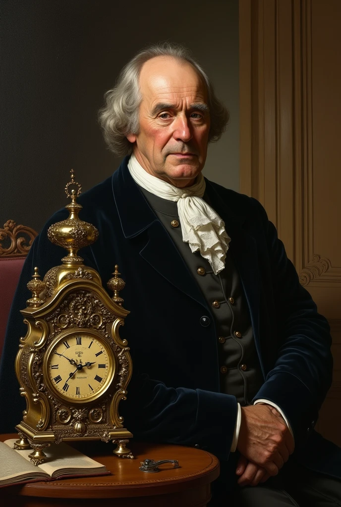 OLE CHRISTENSEN ROMER WITH AN ANTIQUE CLOCK




