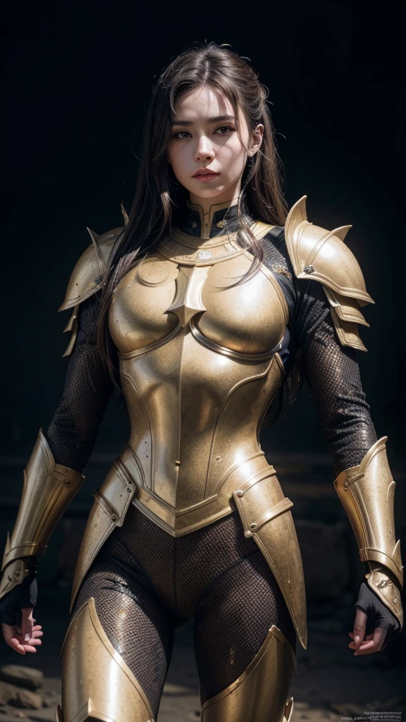 masseter part, Maximum quality, Masterpiece artwork, high resolution, Photorealistic, Raw photo, 8 k wallpaper, perfect, professional lighting, highy detailed, depth of fields, Dressed in Golden Armor, Knights of the Zodiac, legging preta.