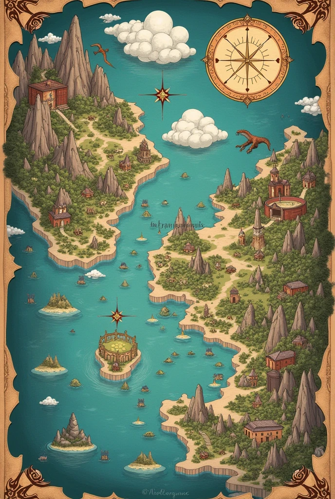 Make a fictional world map 