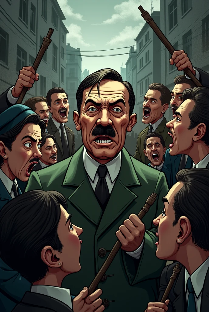 Adolf Hitler being mocked by Jews