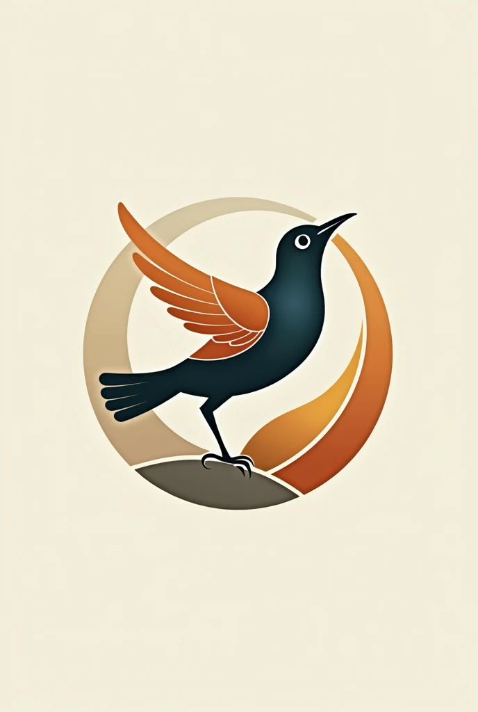Humanity evolution logo and tanager bird vector