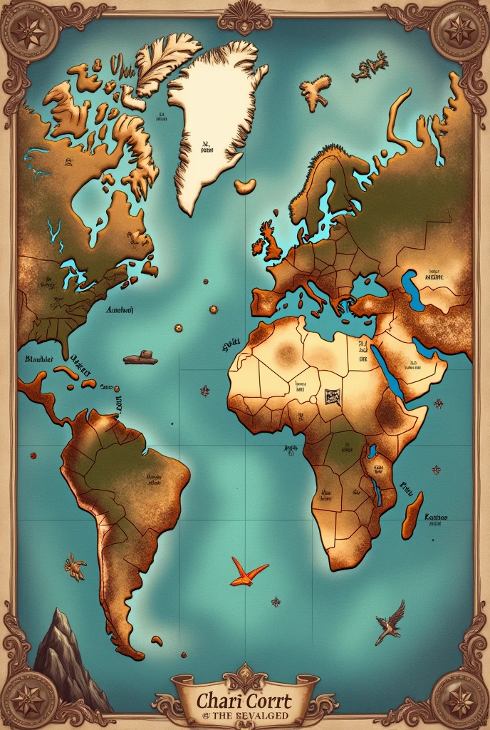 Make a fictional world map 