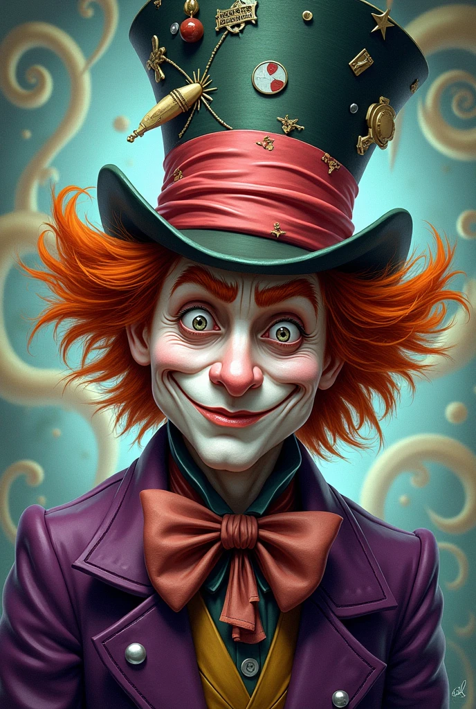 12. Box 12: Final image fully detailed and colored, showing the Mad Hatter from Alice's Adventures in Wonderland with all his details.”
