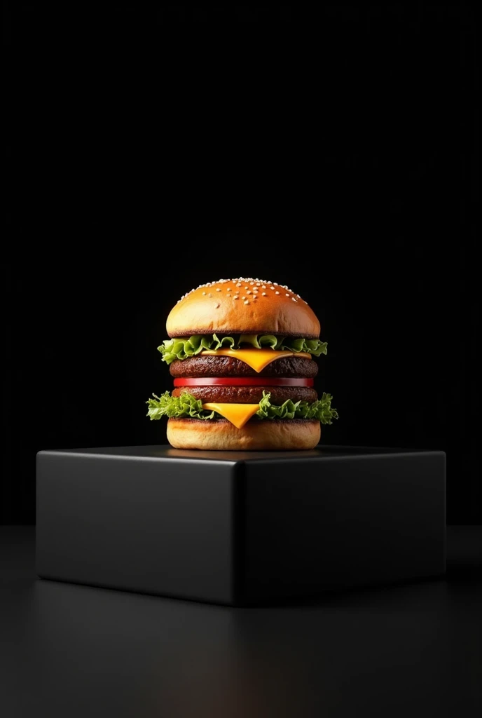 Relating time to a hamburger on a black background