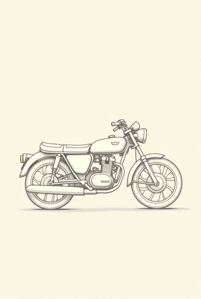 less detailed Sketch outline of a Honda 500 Four (Motorcycle)