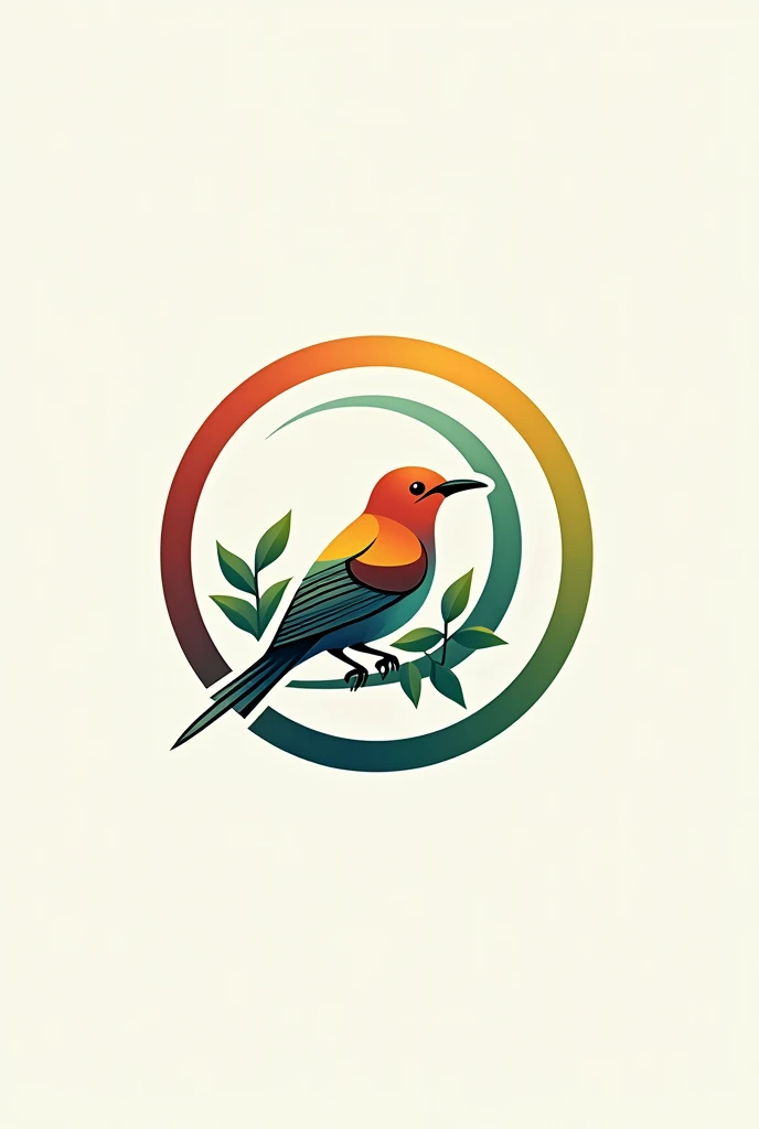 Humanity development logo with tanager bird vector in the circle