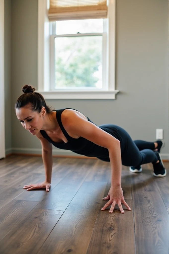 Push-Ups:Start in a plank position with your hands slightly wider than shoulder-width apart.Lower your body until your chest nearly touches the floor, then push back up.Push-ups engage your entire chest, shoulders, and triceps.