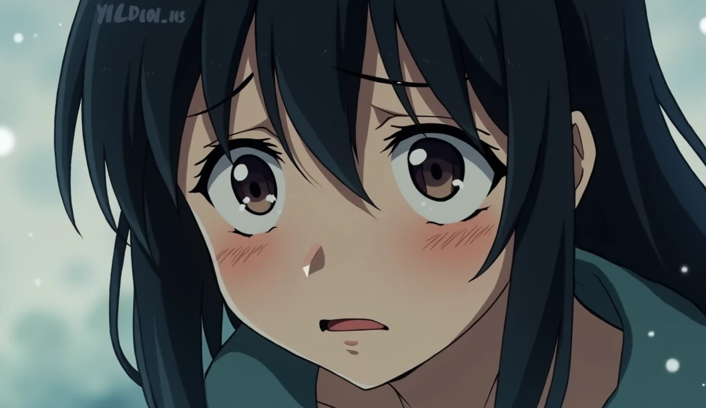 A deeply emotional scene featuring a young woman crying intensely. Her face should clearly express pain and sadness, with tears streaming down her cheeks. The focus should be on her facial expression and the tears, highlighting the depth of her sorrow. The art style should embody the touching and intricate qualities of Studio Ghibli, with detailed attention to her emotions and the tears.