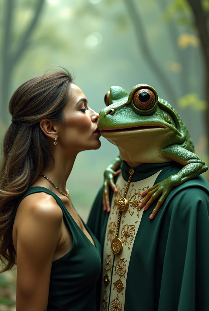 Melania Trump kisses a frogpriest