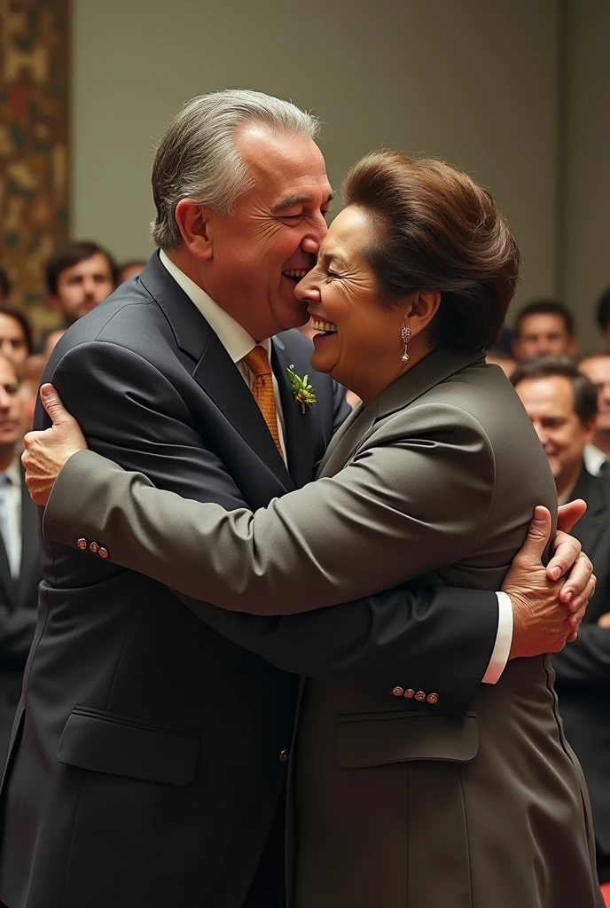Create a very realistic image of President Bolsonaro beating Lula!