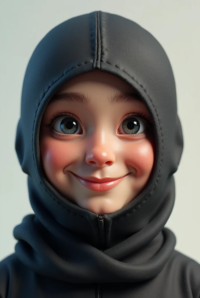 Smiling character face with balaclava 