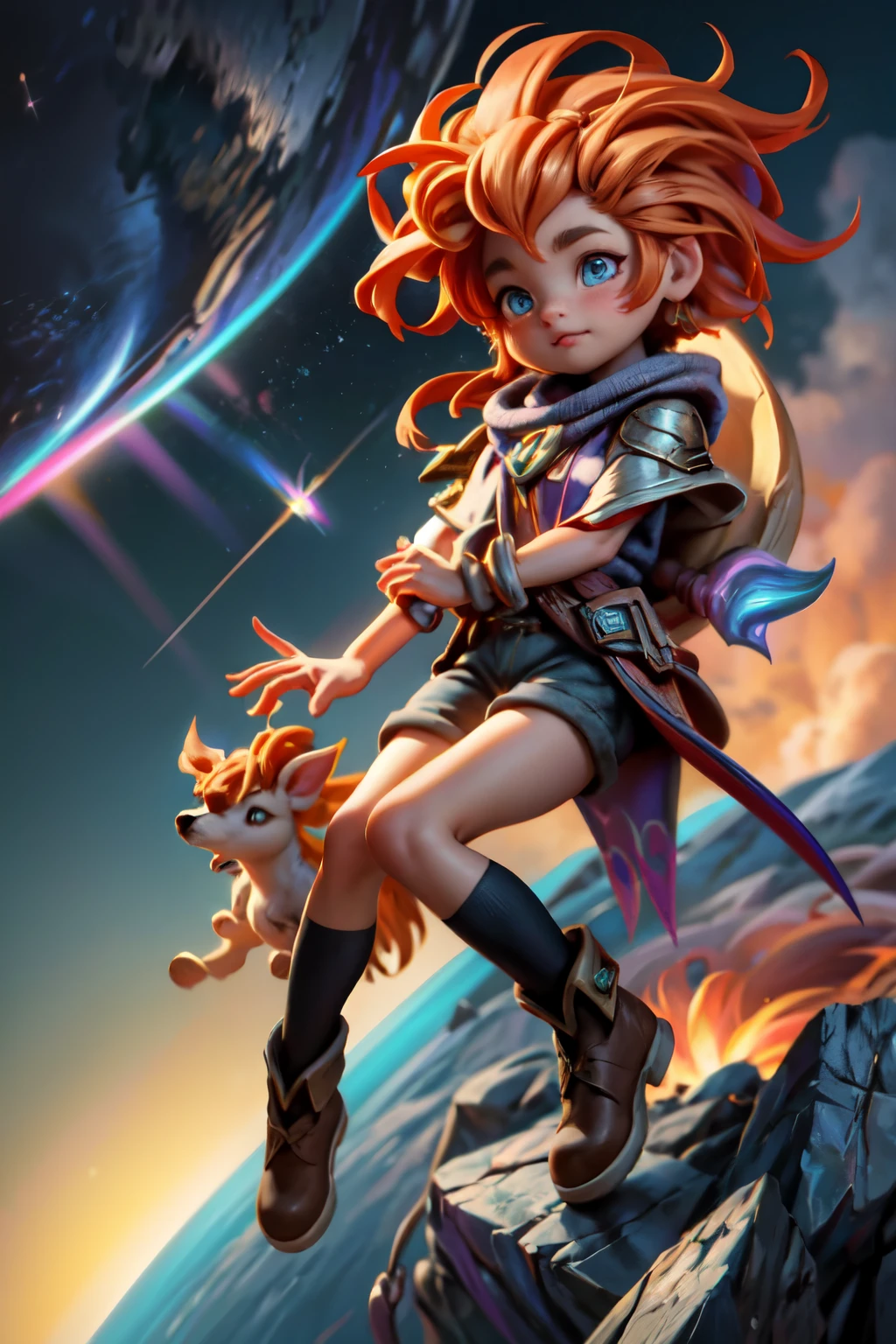 masterpiece, best quality, zoe, floating in space with a massive galaxy, shorts, heterochromia,fantasy art 8k,masterpiece,score_9,score_8,score_7,score_8_up,score_7_up,score_6_up,  game_Lunaflame_Pony_XL:0.9>
pmmkr2024, magic, anime, cartoon, best quality, trending on artstation,