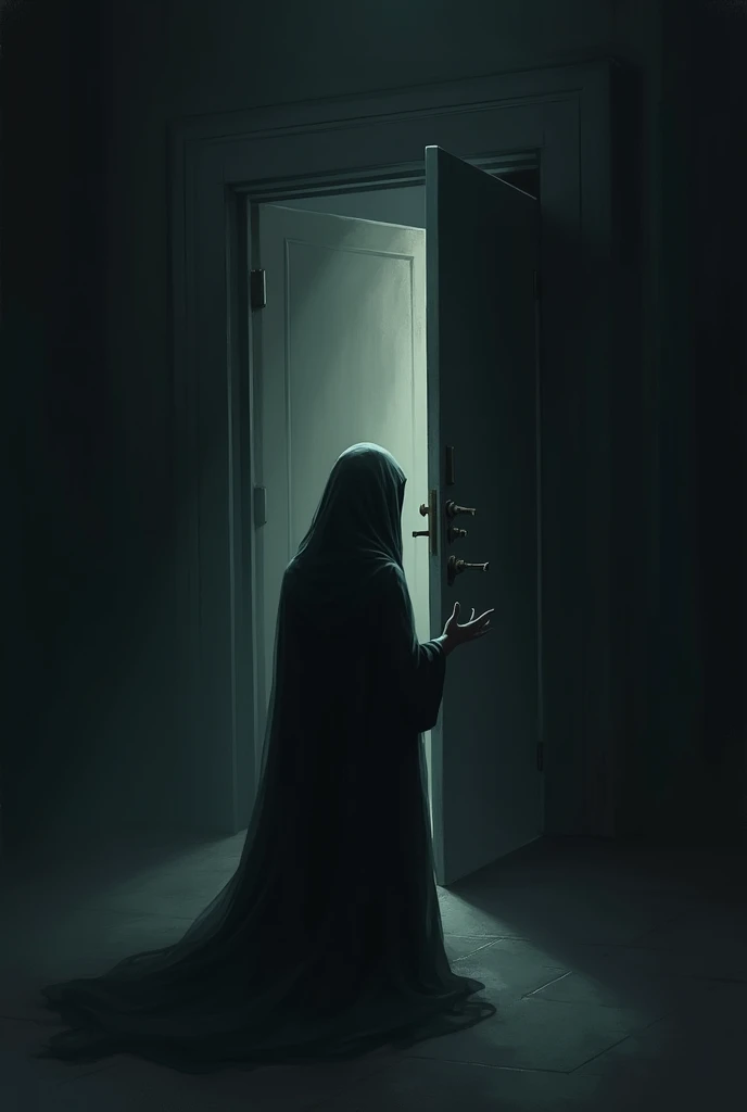 Create image of door closing and death near