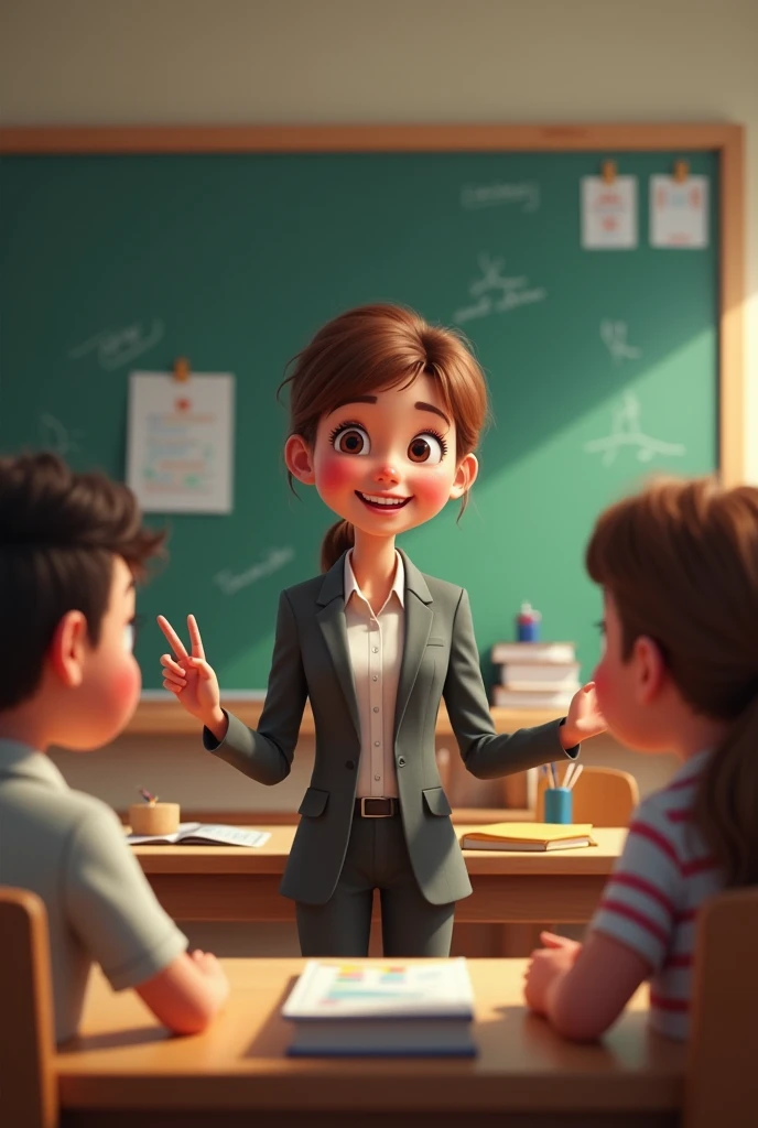 I would like you to create an image of me from a photo of me teaching several children at school..