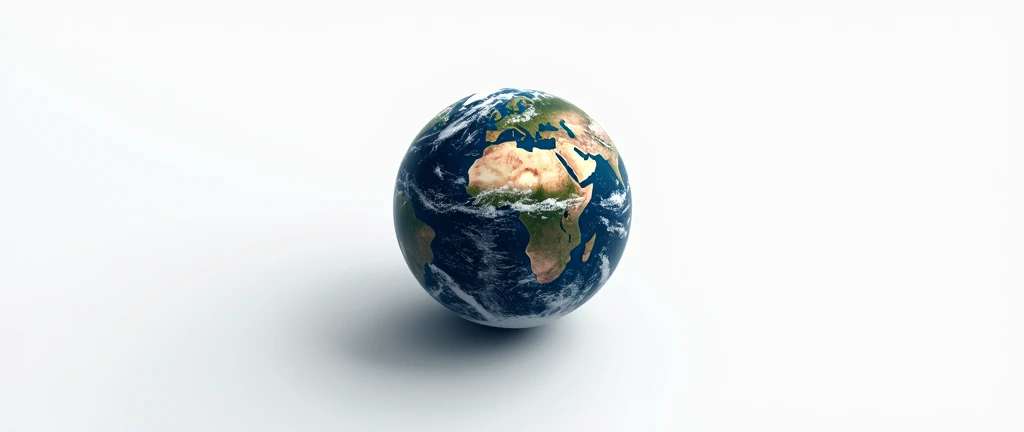 planet earth 3d white background