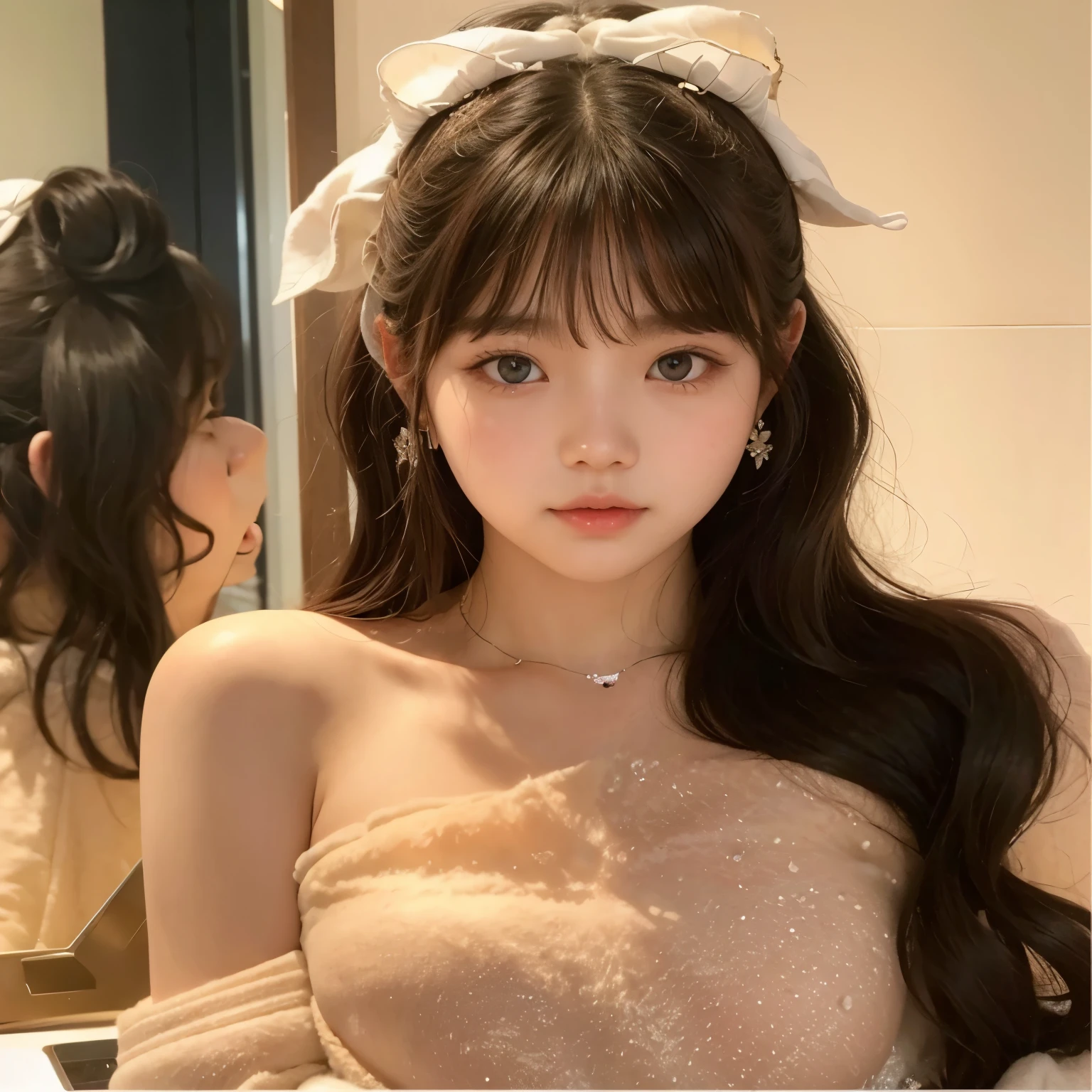 Wonyoung, Big and delicate eyes, delicate goat, smooth white face, 1