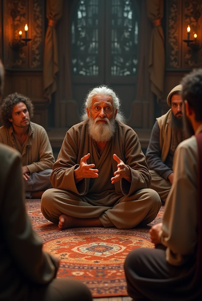 Character telling a story