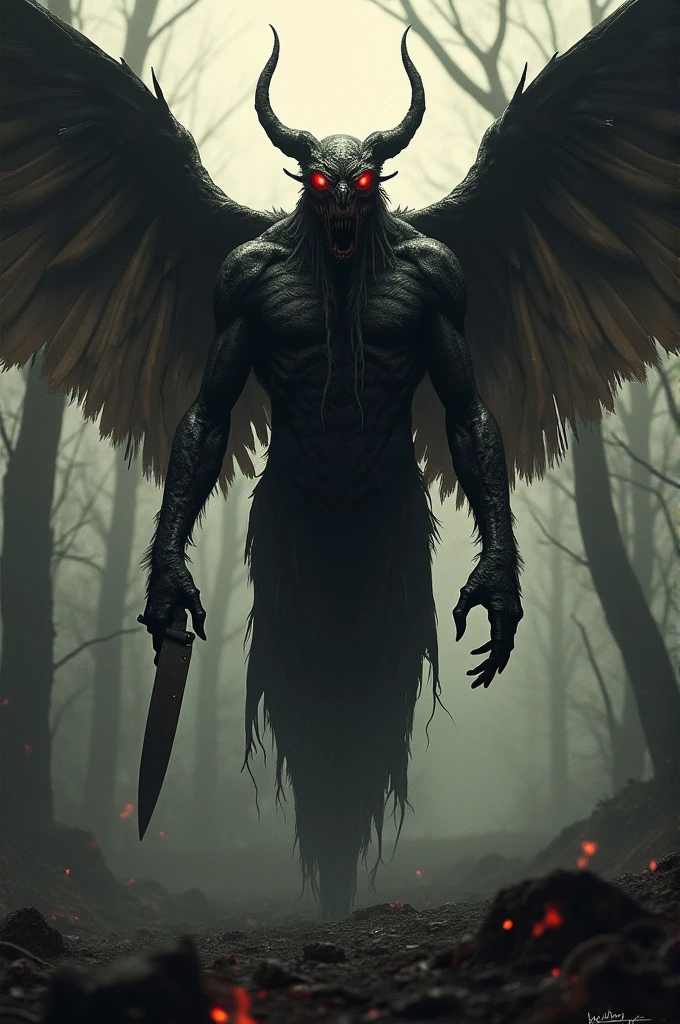 tattoo design: mothman ( the last of us) and short knife