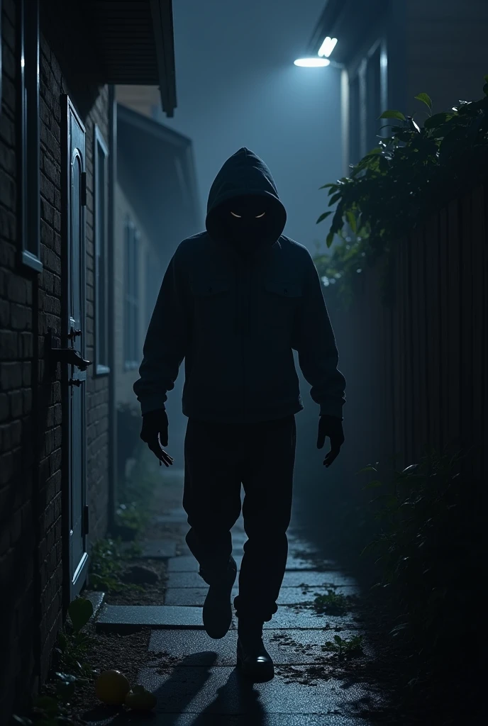 thief trying to break into house 
