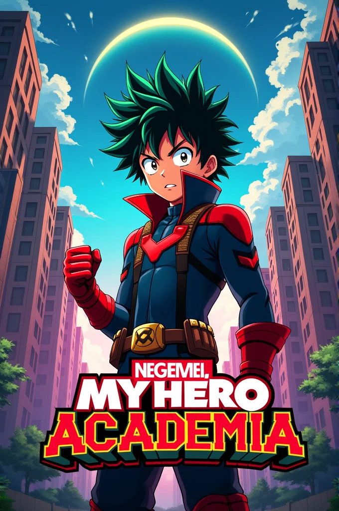 Flyer announcing streaming service based on deku from my hero academia