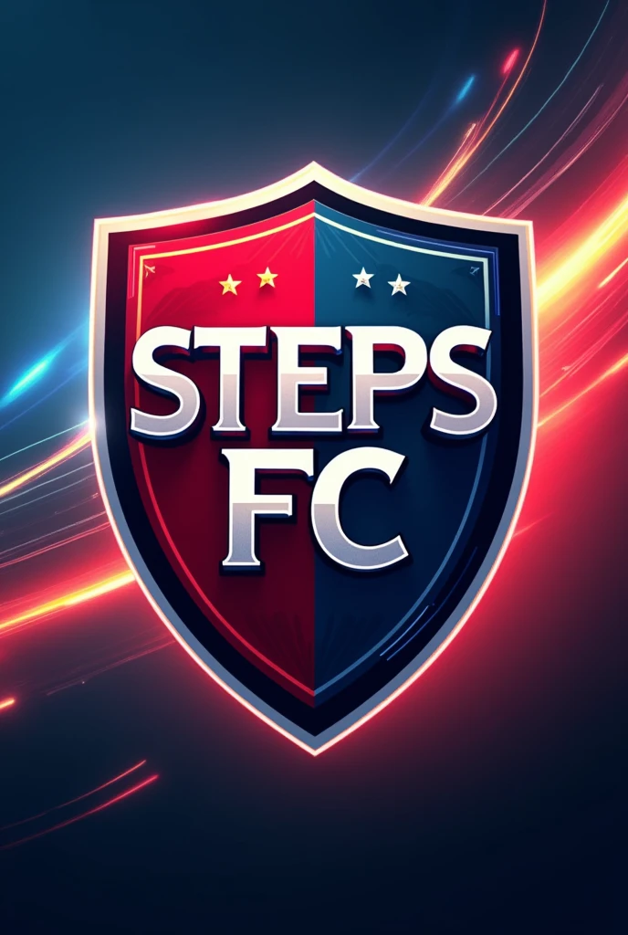 A team shield whose name is "Steps FC" I want the name to be written in Portuguese 