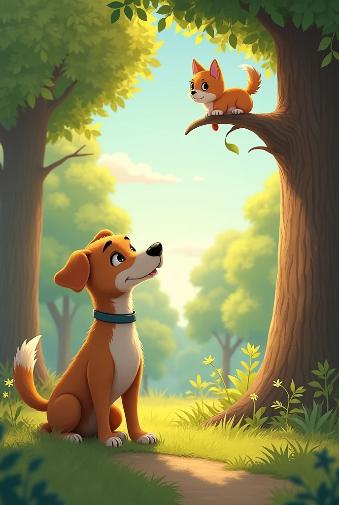 Once upon a time there was a dog named Max. Max was little, with big ears and cotton-soft fur. Although it was small, Max always dreamed of being a big and brave dog, like the ones I saw on television.
One day, while walking in the park, Max saw that a kitten was stuck in a very tall tree.. All the animals were scared and didn't know what to do.. Max, although it was shaking a little, He decided that it was his chance to be brave..
He ran to the tree and, with all his might, He started barking and jumping. Although he was not very tall, Its noise caught the attention of a person who was passing by.. That person, seeing the kitten, He brought him down from the tree and put him to safety.
All the animals in the park applauded Max. Although it was not big, He had been the bravest of all. Since that day, Max realized that you don't need to be big to do big things. You just need a big heart.