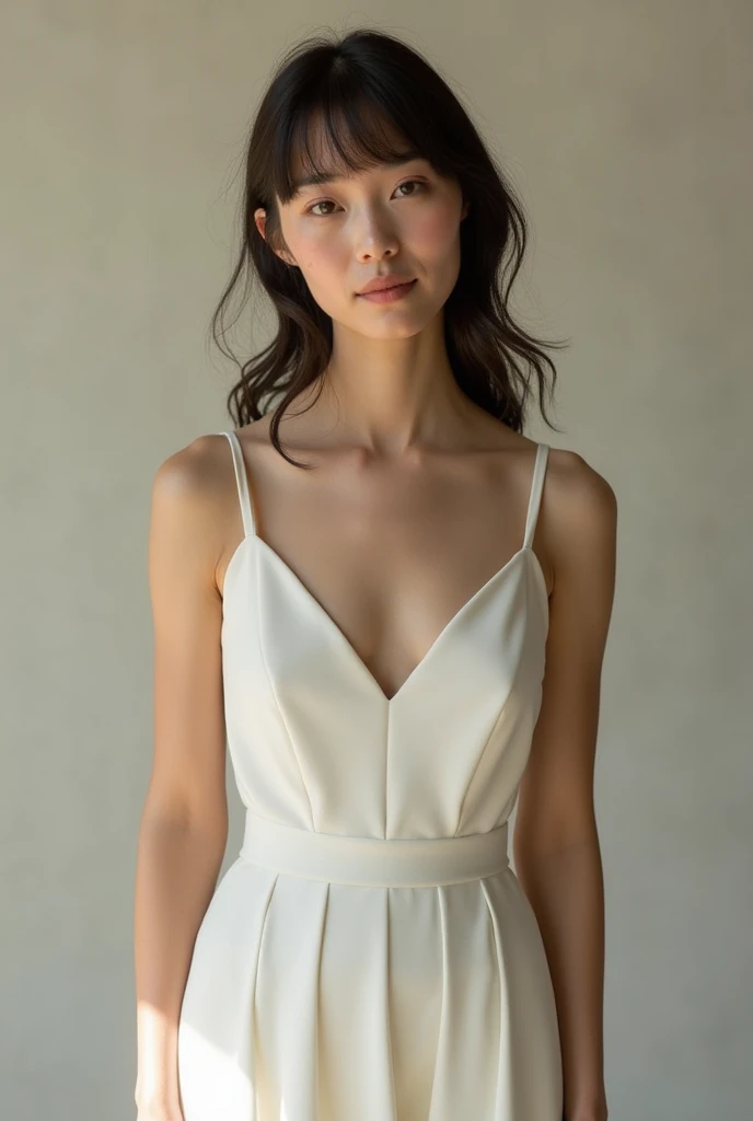 Fashion model photography, ballet dress, strong sense of design, medium shot, hair accessories, delicate skin, smile, simple background, high texture, glare backlight, professional studio lighting, ((masterpiece, best quality)),