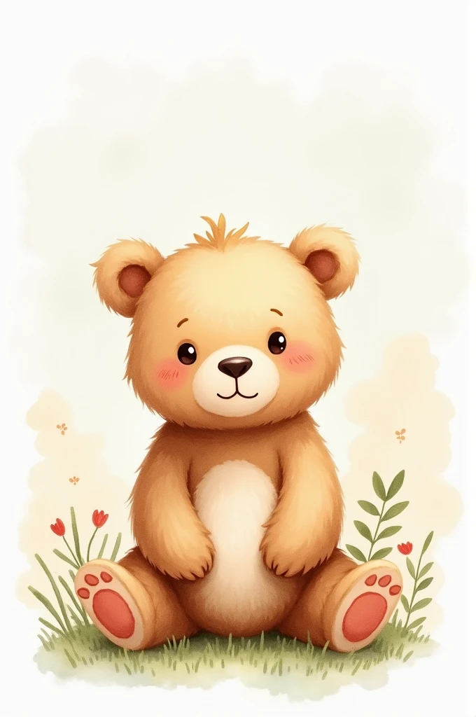 Very cute little bear in watercolor