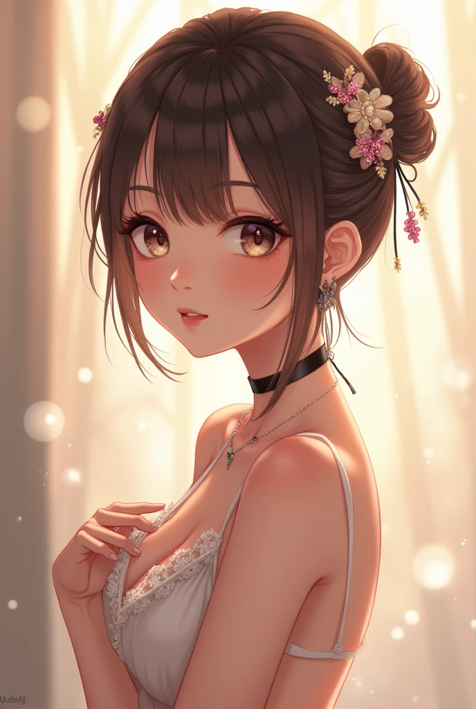 A half naked anime girl