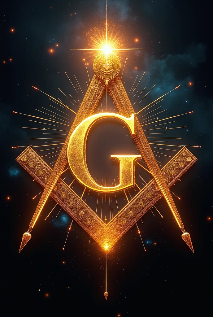 Make a video with different images in reference to the letter G, its origin and interpretation in Freemasonry, about its generality, as it is constituted as the 8th letter of the Spanish alphabet. As attributed to the element glucinium. How it is represented as a Masonic emblem and its relationship with the flaming star, which refers to God in English, Who is the great architect of the universe?, as shown within the compass and square which are the universal Masonic emblem, It is also related to signs and pillars such as geometry., gravitation, Genius, with the beginning and end of nature (alpha y omega), what goes up comes down, what goes down goes up, related to soterism, hermetic knowledge, numerology, universal laws, occultism of things. What is the strength of the Masonic tradition?, flaming star represented in the #6 of the Taurus sign