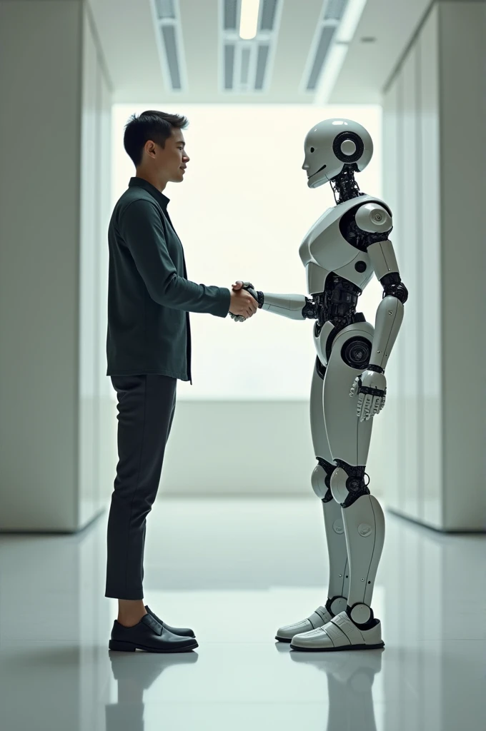 Handshake between a human and a robot