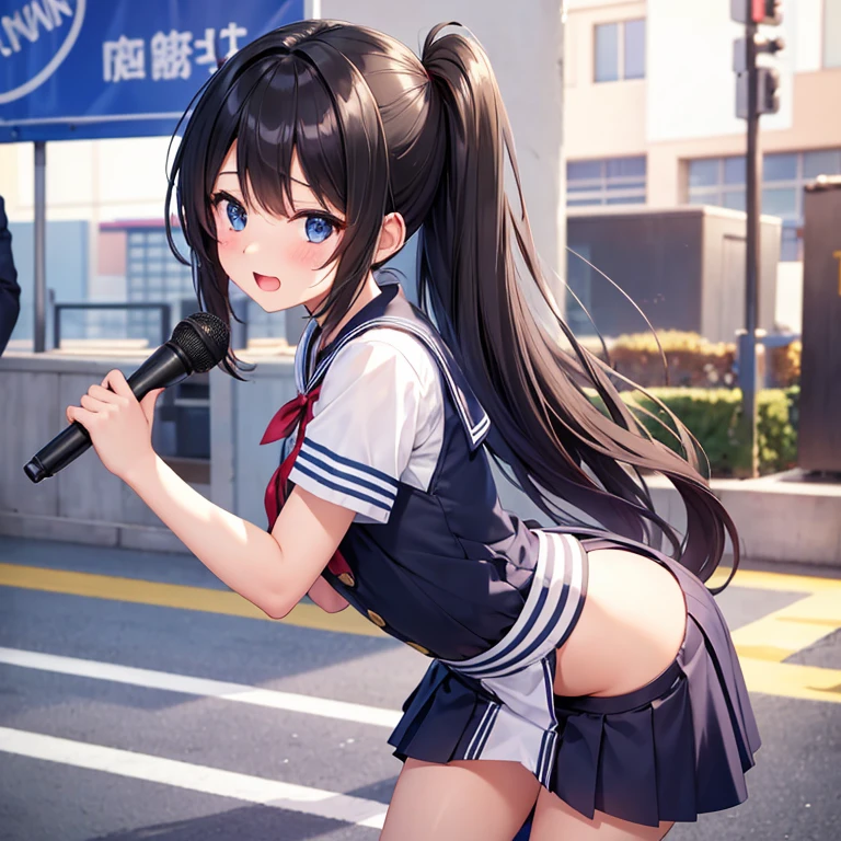 Elementary school girl,Idol,Fan meet-and-greet,You are her enthusiastic male fan.,She decided to have sex with you,she is surprised,You insert it into her vagina from behind,A lot of her fans are watching you and her having sex