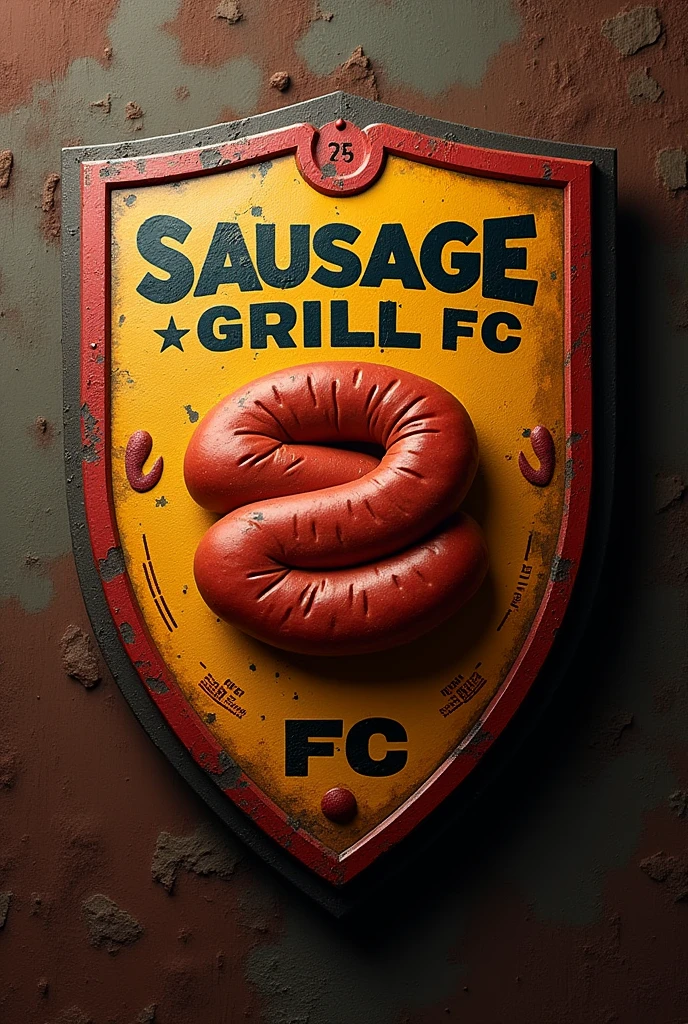 A football shield with the phrase sausage grill fc