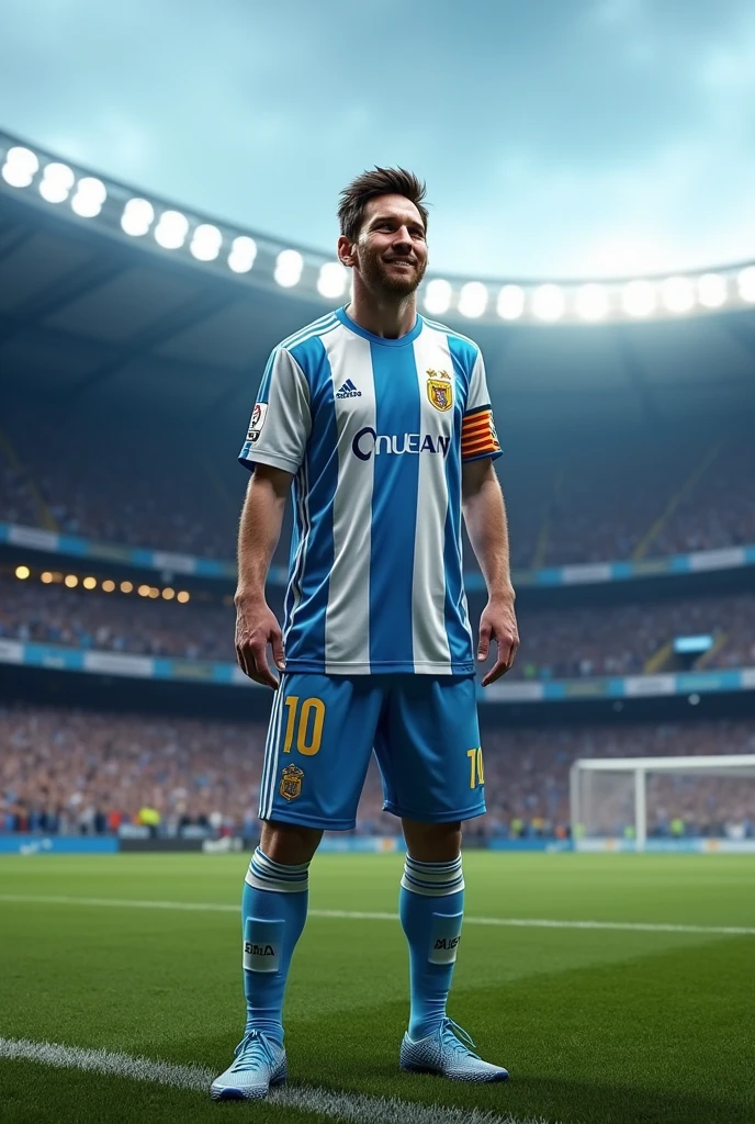 Make an image of Messi being elected the best player of Cruzeiro at Mineirão