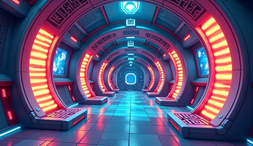 a Star trek warp coil room in a cartoon style, without people