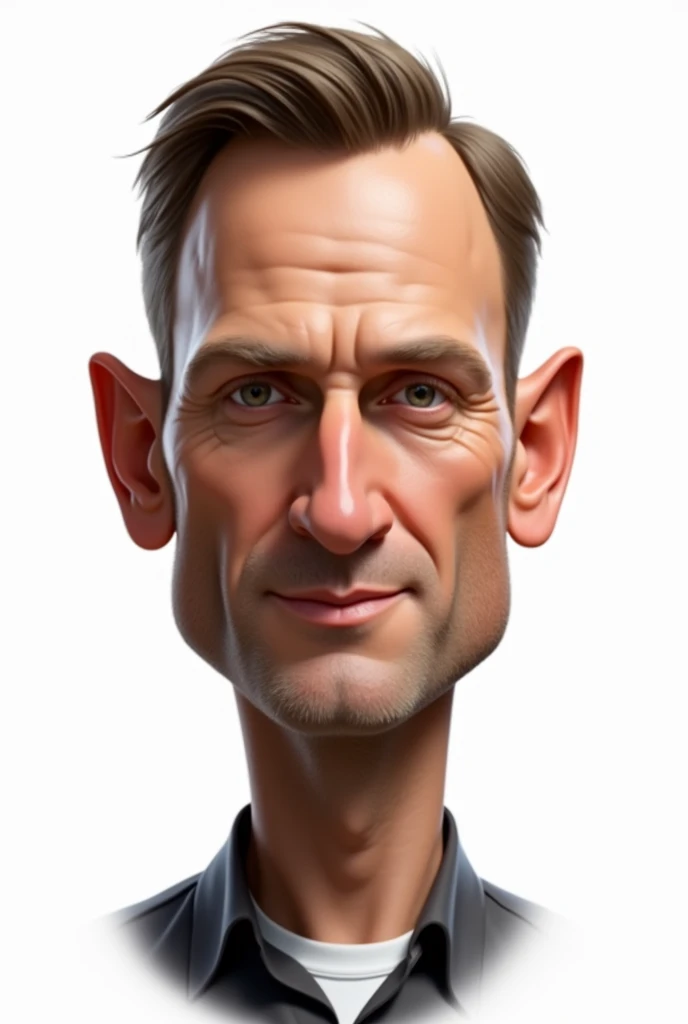 a medium shot of Daniel Craig's face caricatured, 3d, Suit, white background