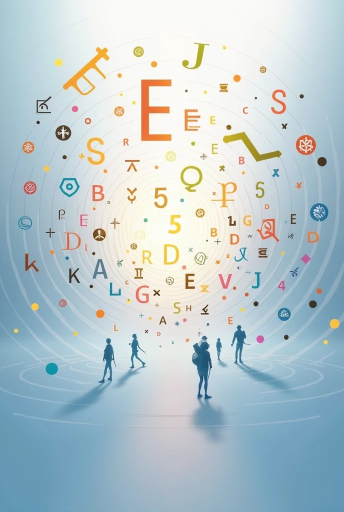 Image with mathematical symbols for group with OBMEP theme (Math Olympiad)