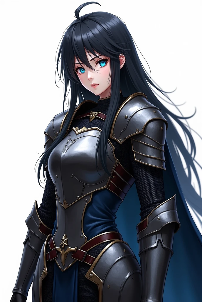 Char set, sprite, knight in black metal armor. blue colored eyes, Caucasian skin, Bblack hair, high qualiy, white background