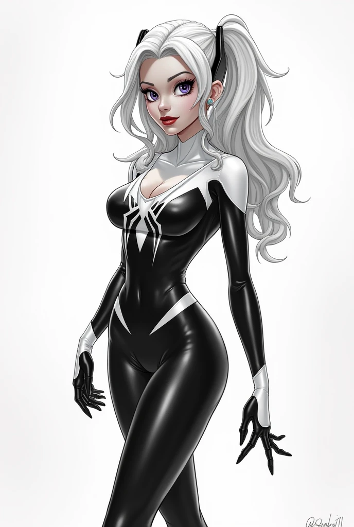 Anime - Stylistic illustration of a woman in black and white clothes,com a buceta marcando na roupa SpiderGwen, spider - gwen, SpiderGwen, Gwen Stacy, 极其详细的Artgerm, style artgerm, highly detailed exquisite fanart, ( ( spider-woman ) ), Ilya Kuvshinov e Artgerm, no style artgerm, style artgerm,(camel-toe, Vulvar shape:1.2)