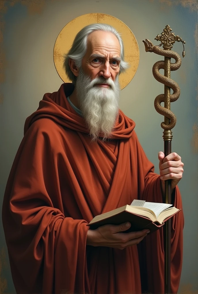 apostle saint matthew, patron of accounting, with the accounting caduceus