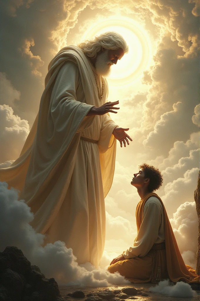 It generates an image of God looking at his faithful servant with joy 