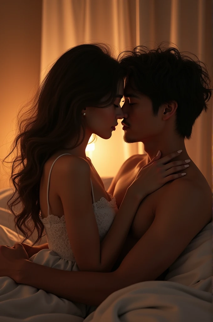 Girl and boy making love