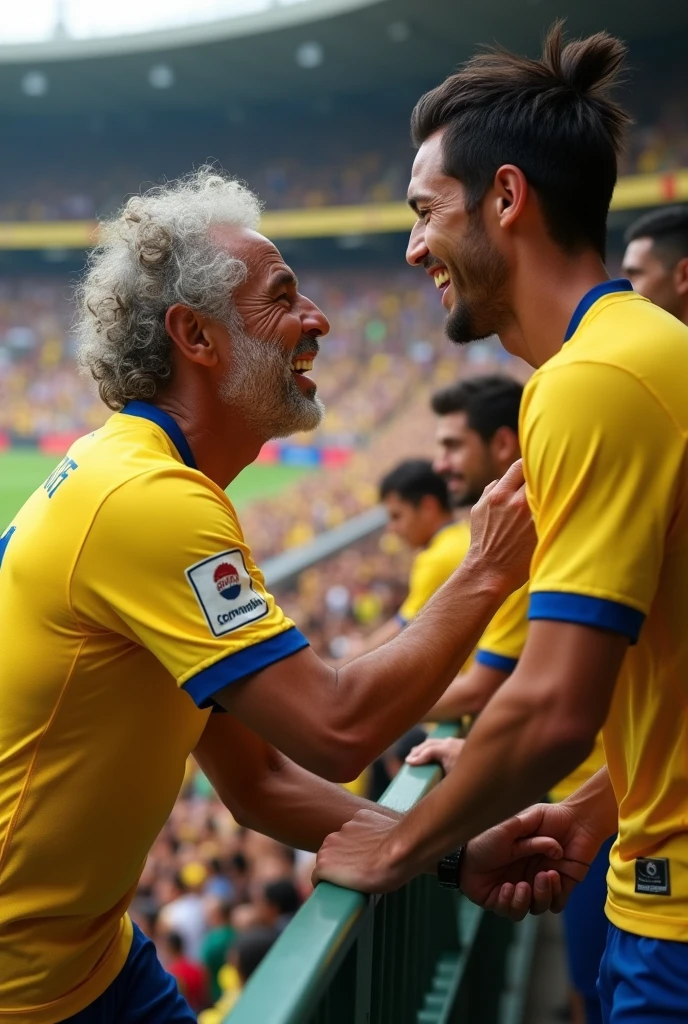 Pibe Valderrama Greeting James Rodriguez From The Stands