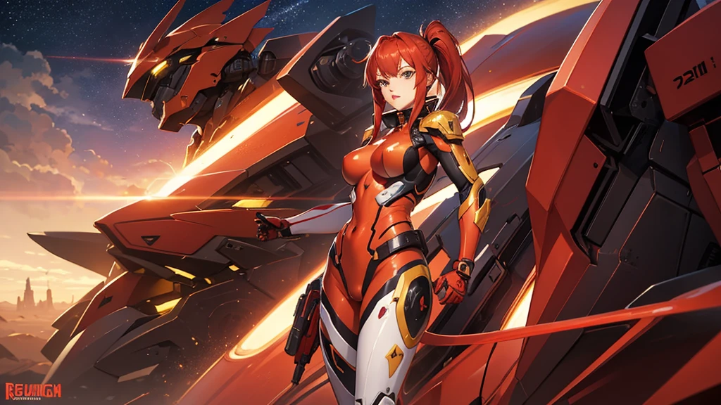 (Android girl with a crimson red body)　Black Headgear　Combat stance　Red, black and purple sci-fi body armor　full bodyesbian　Sci-fi Skirt Armor　Crimson Eyes　Light purple hair　Exposed shoulders　deadpan　Shoulder to shoulder　White chest　exposed thighs　Cyber City　cute face　{{{​masterpiece}}}, {Highly detailed CG Unity 8k wallpapers},　cute face, 独奏, Lori face,　short-haired　nighttime scene　high quality digital concept art, epic sci-fi character art, epic sci-fi character art, mechanized valkyrie girl, Air and Mecha theme, Anime Mecha Aesthetics