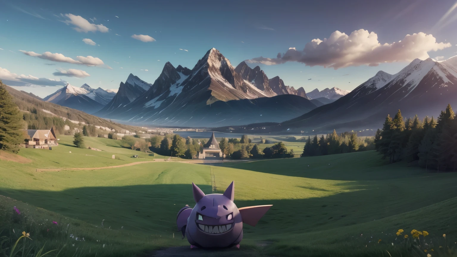 
lofi landscape with pokemon gengar  - lofi version of 