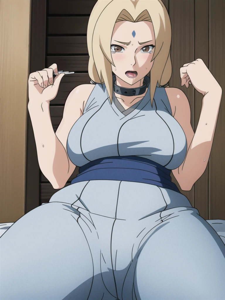 open your mouth wide,View your viewers,((white Shoulder knit, skinny jeans)),long knee high boots,((tsunade)), ((tsunade milf physique)),(Forehead mark ), ((high twintails)),blondes, eye, smile, from the front,Huge breasts,Thick thighs,((Sharp details High resolution body parts Perfect body parts )),Blushing,(Sad expression),(In underwear), ((Front view)),((shaped legs))Beautiful white skin with a pinkish tint,4K,8k,16K, Look at this,Textured skin, camel toe,Embarrassed face,, areola,be defeated,Subjective,Take off your clothes, My body is all wet,Nipples,Collar: pubic hair,open your mouth wide, too small underwear, lift the chest, My crotch is soaked,tears, My crotch is wet, Pussy hair is wavy, Crying,Chest is drenched and wet,Sobbing, It's hitting the crotch, A stick is hitting my crotch,Crying loudly, The collar is connected with a chain, put your hand on your crotch, sweaty,I can stare at my crotch,Show your tongue, female,My crotch is wet,Crotch hair,rabbit ear,long tongue, drool,Drooling, drip water from the mouth, give a lot of tongue,Pussy, press your chest together, Look up and open your mouth wide,Lick, ruffle underwear,saliva, large amount of saliva, Covered with saliva, beef curtains, A lot of saliva is dripping, heavy breathing, protruding pubic hair, string pulling, lick the stick, heavy breathing, Water gushes out of the pussy, My body is shiny,areola, stick in front of crotch, The inside of my mouth is soaked with saliva, put your back on the floor, lie down in bed, fall back onto the bed,Half Eye（Filmography）, micro pants, There's a lot of juice in my crotch, stick out one's tongue, My crotch is soggy, too big boobs, Water comes out from the crotch