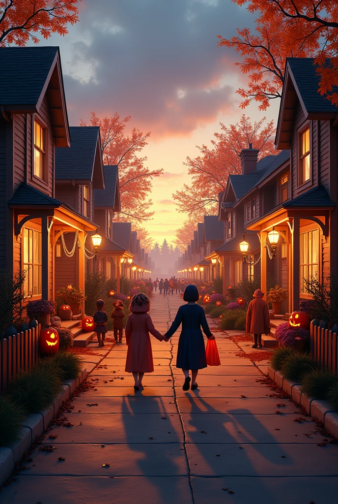 A street at halloween