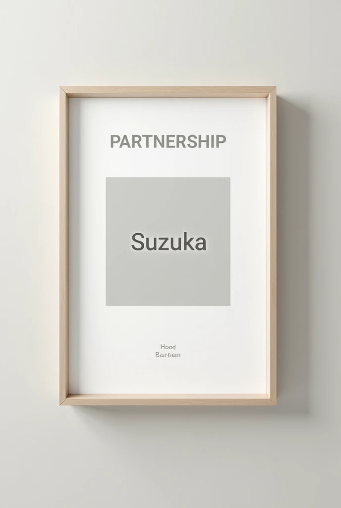 Create a Partnership Chrome board to post partnerships,with a square in the middle above the square written Partnership and below written Suzuka in silver Called to put on Instagram,less formal 