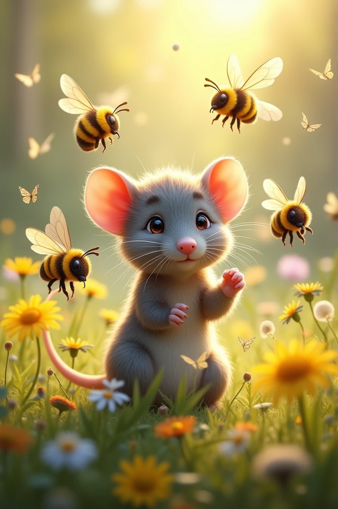 A rat with bees